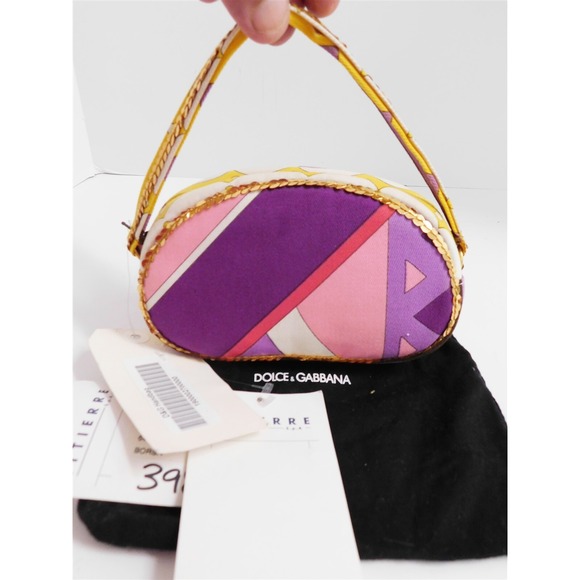 New‎ D&G Dolce Gabbana Mod Multi Canvas Sequin Clutch Bag...